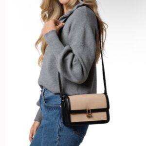 Jules Kae Cream and Black Mia Bag